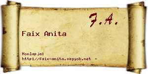 Faix Anita névjegykártya